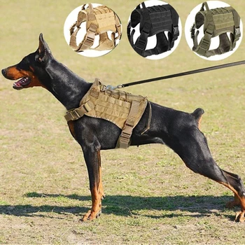 Тактический жилет для собак, Дышащая военная одежда для собак K9, регулируемый размер, Тренировочный охотничий жилет для собак Molle
