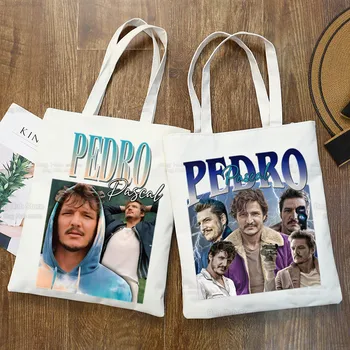 Pedro Pascal My Boy Friend, многоразовая сумка для покупок, женские холщовые сумки-тоут, эко-сумка с принтом, мультяшные сумки через плечо для покупателей