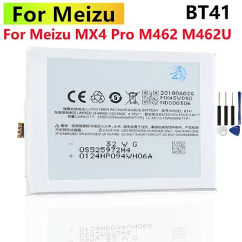 Оригинальный высококачественный аккумулятор BT41 для мобильного телефона Meizu MX4 Pro M462 M462U емкостью 3350 мАч + бесплатные инструменты